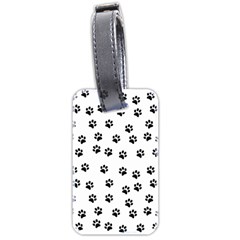 Dog Paws Pattern, Black And White Vector Illustration, Animal Love Theme Luggage Tag (two Sides) by Casemiro