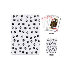 Dog Paws Pattern, Black And White Vector Illustration, Animal Love Theme Playing Cards Single Design (mini) by Casemiro