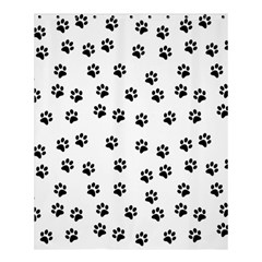 Dog Paws Pattern, Black And White Vector Illustration, Animal Love Theme Shower Curtain 60  X 72  (medium)  by Casemiro