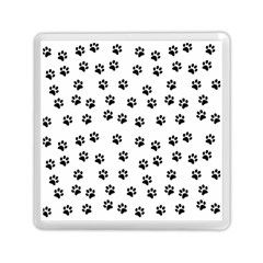 Dog Paws Pattern, Black And White Vector Illustration, Animal Love Theme Memory Card Reader (square) by Casemiro