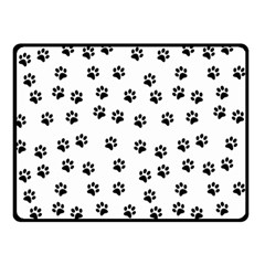 Dog Paws Pattern, Black And White Vector Illustration, Animal Love Theme Double Sided Fleece Blanket (small)  by Casemiro