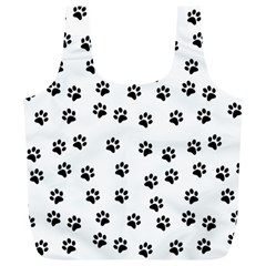 Dog Paws Pattern, Black And White Vector Illustration, Animal Love Theme Full Print Recycle Bag (xl) by Casemiro