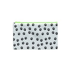 Dog Paws Pattern, Black And White Vector Illustration, Animal Love Theme Cosmetic Bag (xs) by Casemiro