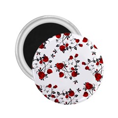 Vector Roses Pattern,red Flowers And Black Branches, Asymmetric Design 2 25  Magnets by Casemiro