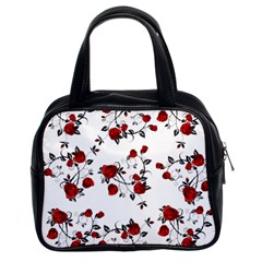 Vector Roses Pattern,red Flowers And Black Branches, Asymmetric Design Classic Handbag (two Sides)