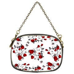 Vector Roses Pattern,red Flowers And Black Branches, Asymmetric Design Chain Purse (two Sides) by Casemiro