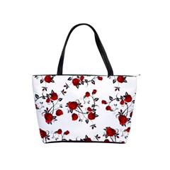 Vector Roses Pattern,red Flowers And Black Branches, Asymmetric Design Classic Shoulder Handbag by Casemiro