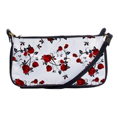 Vector Roses Pattern,red Flowers And Black Branches, Asymmetric Design Shoulder Clutch Bag by Casemiro