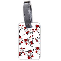 Vector Roses Pattern,red Flowers And Black Branches, Asymmetric Design Luggage Tag (one Side) by Casemiro