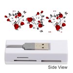 Vector Roses Pattern,red flowers and black branches, asymmetric design Memory Card Reader (Stick) Front