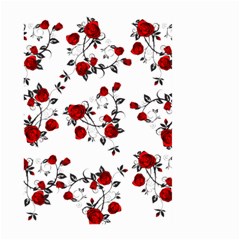 Vector Roses Pattern,red Flowers And Black Branches, Asymmetric Design Large Garden Flag (two Sides) by Casemiro