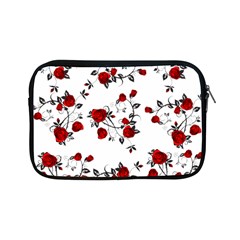 Vector Roses Pattern,red Flowers And Black Branches, Asymmetric Design Apple Ipad Mini Zipper Cases by Casemiro