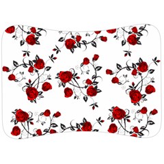 Vector Roses Pattern,red Flowers And Black Branches, Asymmetric Design Velour Seat Head Rest Cushion by Casemiro