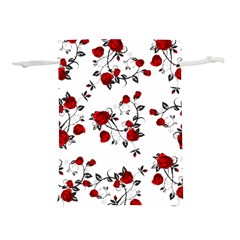 Vector Roses Pattern,red Flowers And Black Branches, Asymmetric Design Lightweight Drawstring Pouch (m) by Casemiro