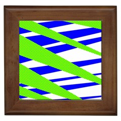 Abstract Triangles Pattern, Dotted Stripes, Grunge Design In Light Colors Framed Tile by Casemiro