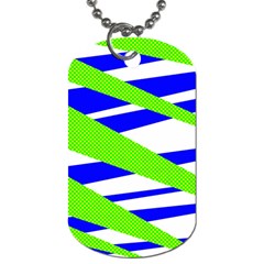 Abstract Triangles Pattern, Dotted Stripes, Grunge Design In Light Colors Dog Tag (two Sides) by Casemiro