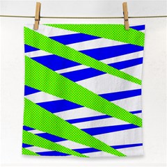 Abstract Triangles Pattern, Dotted Stripes, Grunge Design In Light Colors Face Towel by Casemiro