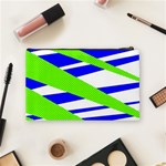 Abstract triangles pattern, dotted stripes, grunge design in light colors Cosmetic Bag (Medium) Back