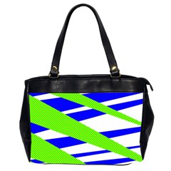 Abstract Triangles Pattern, Dotted Stripes, Grunge Design In Light Colors Oversize Office Handbag (2 Sides) by Casemiro