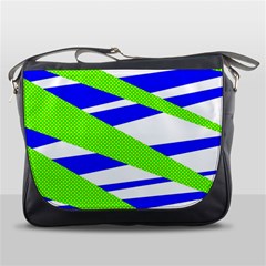 Abstract Triangles Pattern, Dotted Stripes, Grunge Design In Light Colors Messenger Bag by Casemiro