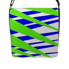 Abstract Triangles Pattern, Dotted Stripes, Grunge Design In Light Colors Flap Closure Messenger Bag (l) by Casemiro