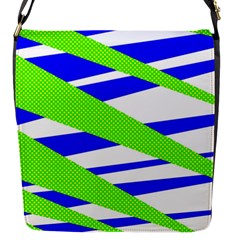 Abstract Triangles Pattern, Dotted Stripes, Grunge Design In Light Colors Flap Closure Messenger Bag (s) by Casemiro