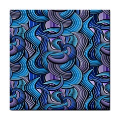 Blue Swirl Pattern Tile Coaster by designsbymallika