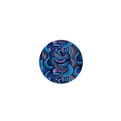 Blue Swirl Pattern 1  Mini Magnets by designsbymallika