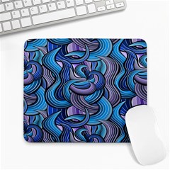 Blue Swirl Pattern Large Mousepads by designsbymallika