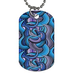 Blue Swirl Pattern Dog Tag (one Side)