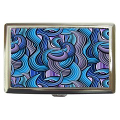 Blue Swirl Pattern Cigarette Money Case by designsbymallika