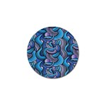 Blue Swirl Pattern Golf Ball Marker Front