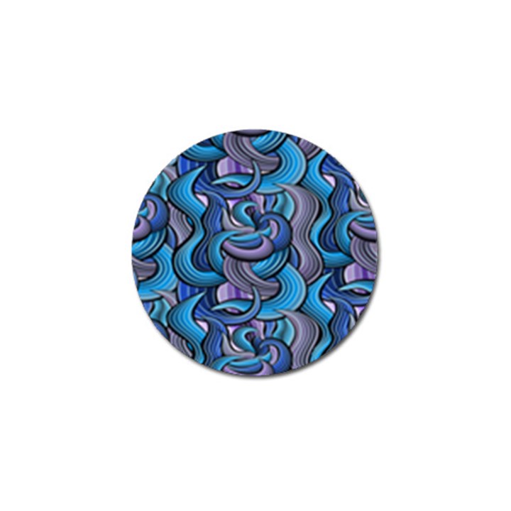 Blue Swirl Pattern Golf Ball Marker