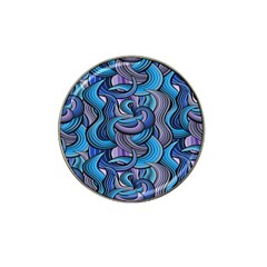 Blue Swirl Pattern Hat Clip Ball Marker (4 Pack) by designsbymallika