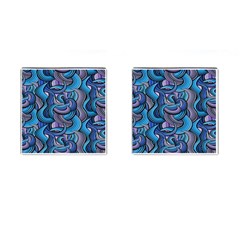 Blue Swirl Pattern Cufflinks (square) by designsbymallika