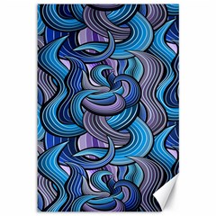 Blue Swirl Pattern Canvas 12  X 18  by designsbymallika