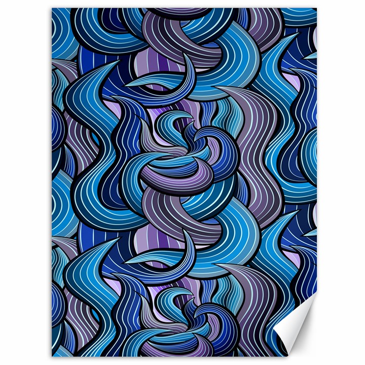 Blue Swirl Pattern Canvas 36  x 48 