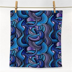 Blue Swirl Pattern Face Towel by designsbymallika