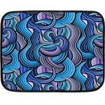 Blue Swirl Pattern Double Sided Fleece Blanket (Mini)  35 x27  Blanket Front