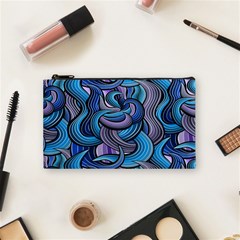 Blue Swirl Pattern Cosmetic Bag (small) by designsbymallika