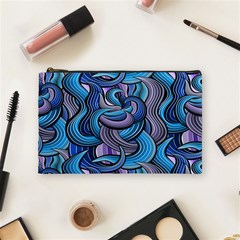 Blue Swirl Pattern Cosmetic Bag (medium) by designsbymallika