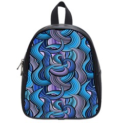 Blue Swirl Pattern School Bag (small) by designsbymallika