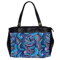 Blue Swirl Pattern Oversize Office Handbag (2 Sides) by designsbymallika