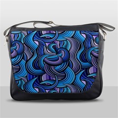 Blue Swirl Pattern Messenger Bag by designsbymallika