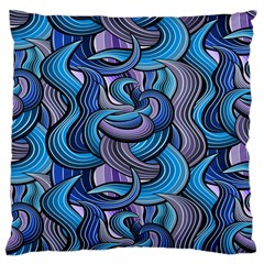 Blue Swirl Pattern Large Cushion Case (two Sides) by designsbymallika