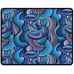 Blue Swirl Pattern Double Sided Fleece Blanket (medium)  by designsbymallika