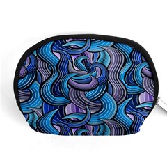 Blue Swirl Pattern Accessory Pouch (medium) by designsbymallika