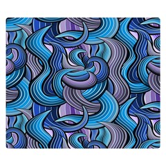 Blue Swirl Pattern Double Sided Flano Blanket (small)  by designsbymallika