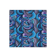 Blue Swirl Pattern Satin Bandana Scarf by designsbymallika