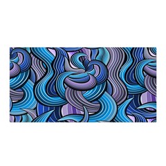 Blue Swirl Pattern Satin Wrap by designsbymallika